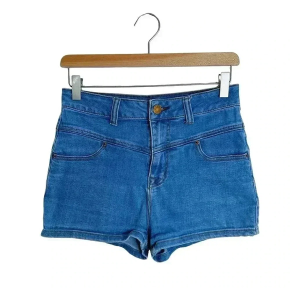BDG High Rise Seam Short Medium Wash Denim Shorts Jean Shorts High Rise Size 27 - Picture 1 of 8